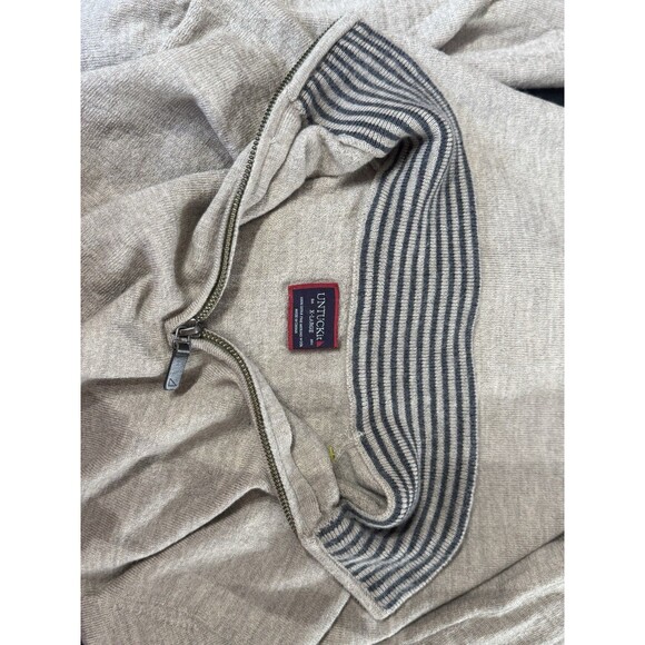 UNTUCKIit 1/4 Zip Pullover Sweater Mens Khaki Extra FINE Merino Wool Size XL - Picture 6 of 8